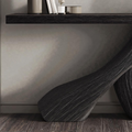 Farmhouse Black Natural Wood Console Table For Dining Room