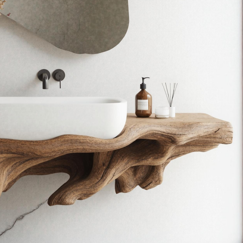 Farmhouse Bathroom Shelf Wall Mount For Storage - view 4