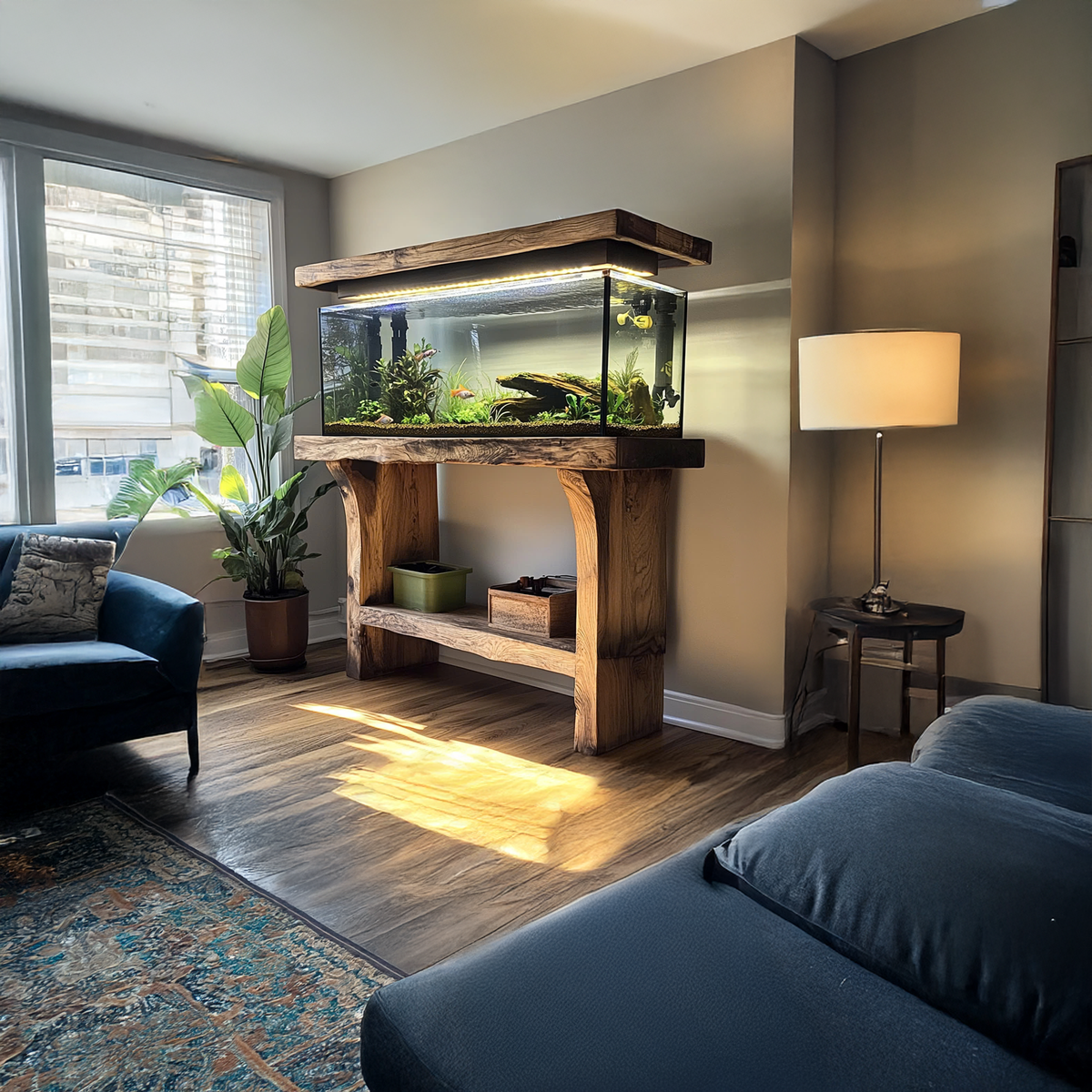 Customized Solid Wood Fish Shelf Office Decor Housewarming Gifts - view 2