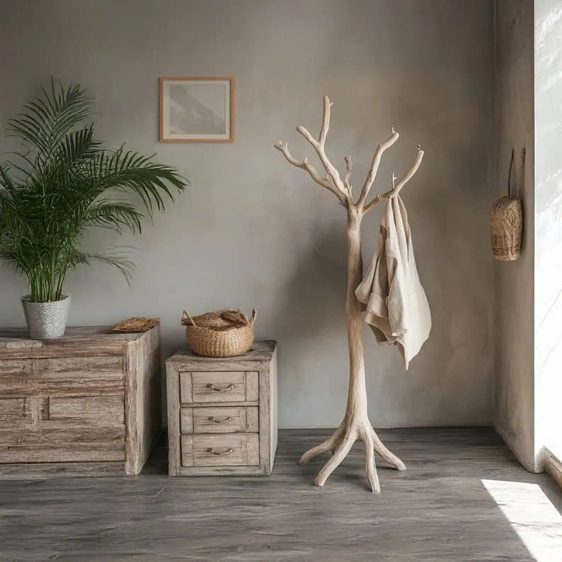 Coat Rack Wood Standing Tree Branch Decorative Hooks - view 2