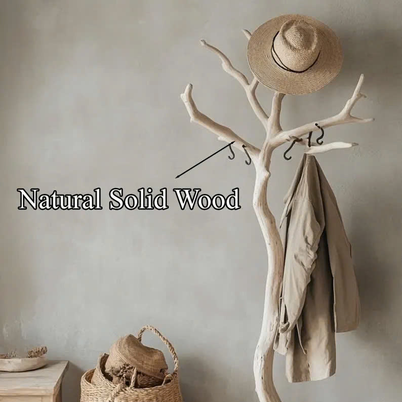 Clothes Rack Standing Tree Branch Hooks Mid Century