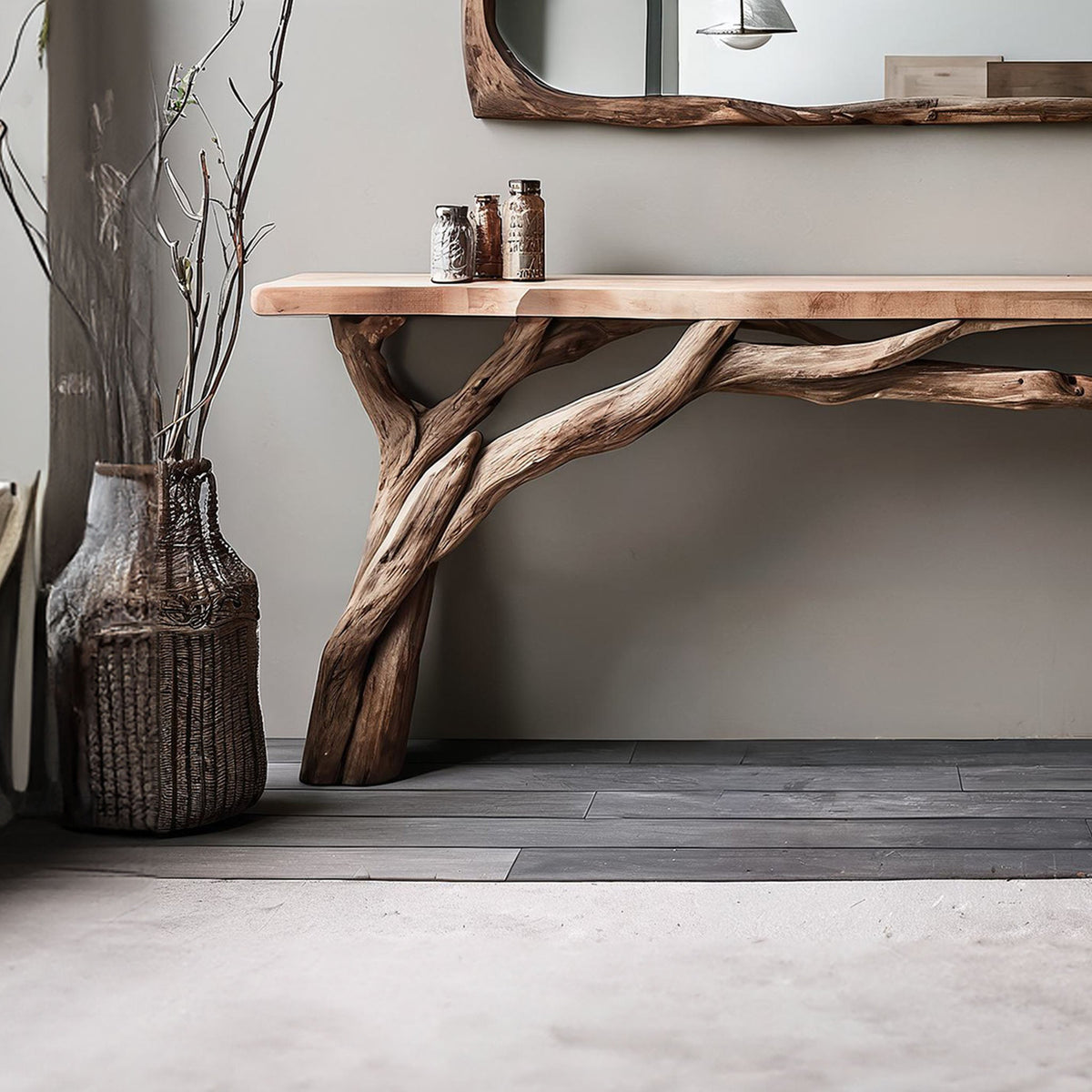 Decorative Wooden Floating Edge Console Table
