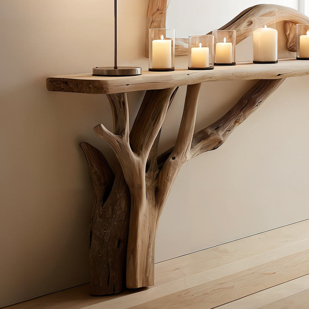Decorative Wooden Floating Edge Entryway Table