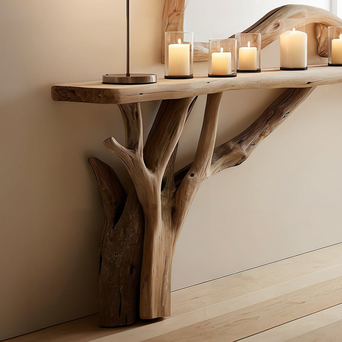 Decorative Wooden Floating Edge Entryway Table