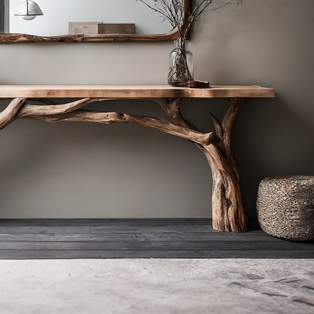 Decorative Wooden Floating Edge Console Table - view 4