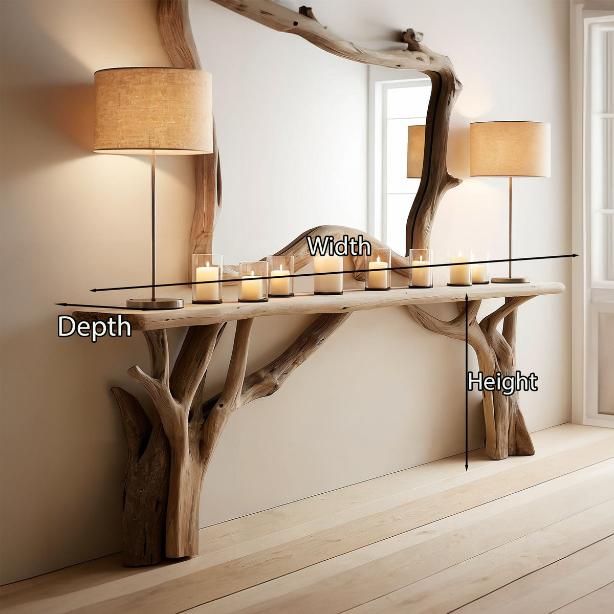 Decorative Wooden Floating Edge Entryway Table - view 5